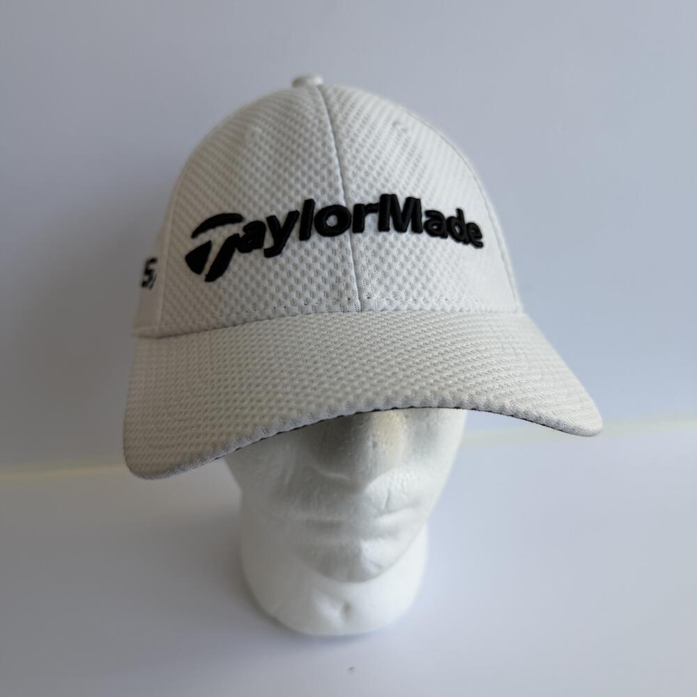 TaylorMade Golf Hat Cap Fitted Mens Medium White A-Flex M1 PSi Mesh Logo